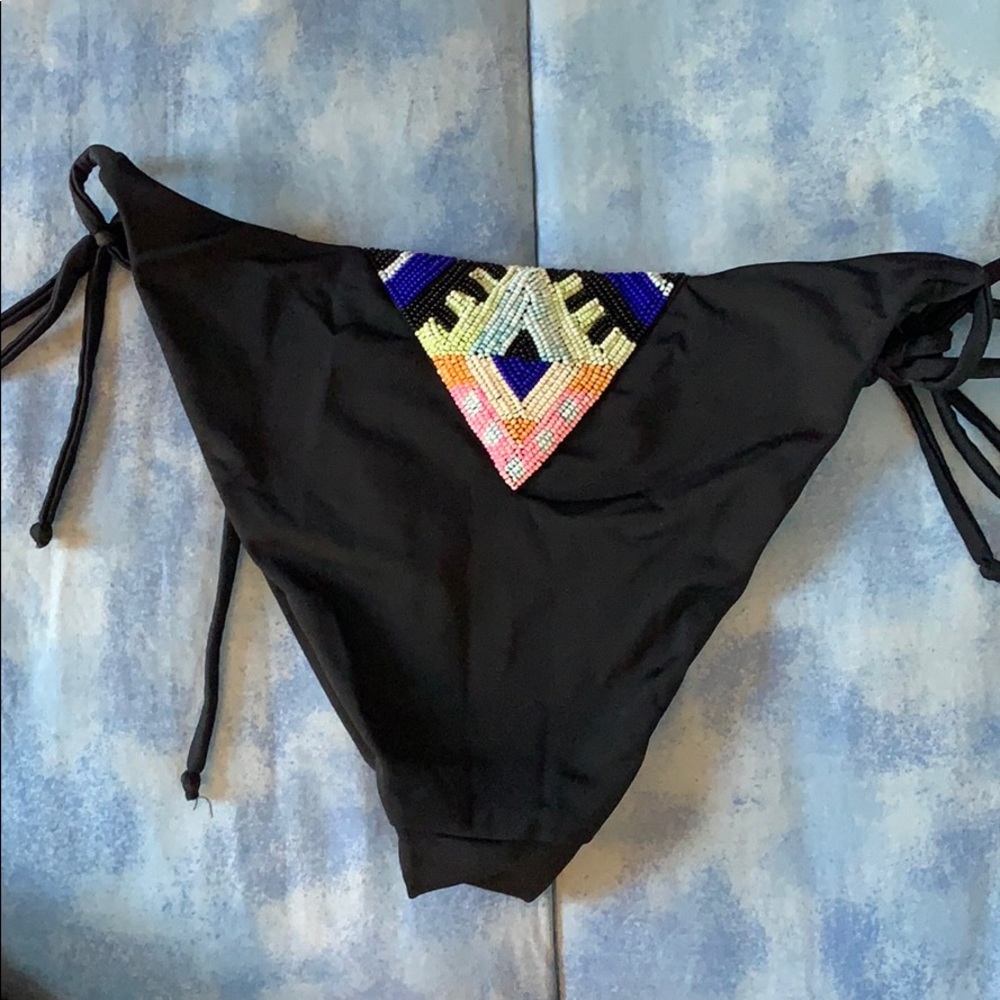 Mara Hoffman beaded tie string bikini bottoms